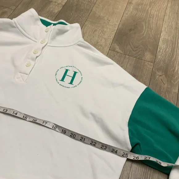 Womens Hollister Henley Pullover Long Sleeve Cropped‎ Oversized Sweatshirt - Picture 5 of 8